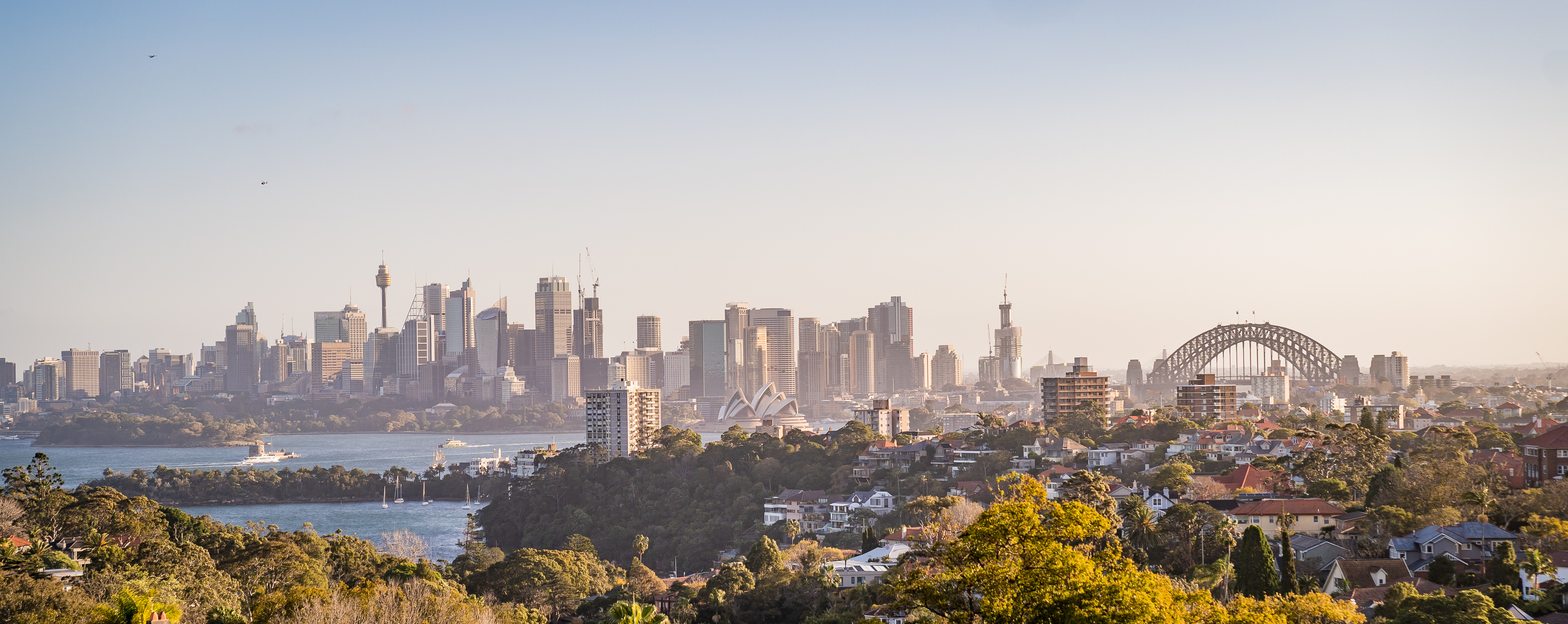 Golden hour over Sydney skyline