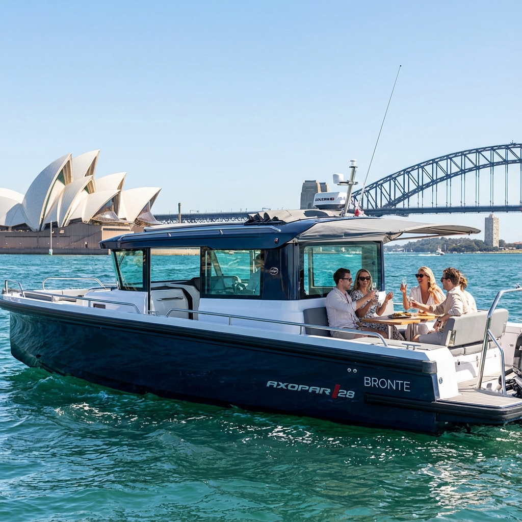 Bronte yacht with retractable roof